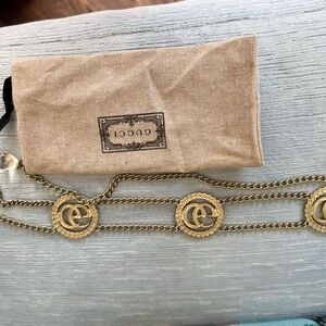 Gucci Gold Chain Belt with Iconic Emblem